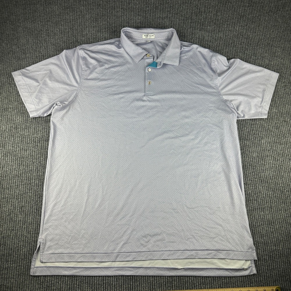 Peter Millar Summer Comfort Mens XXL Polo Shirt Blue Purple Geometric MS24EK05S